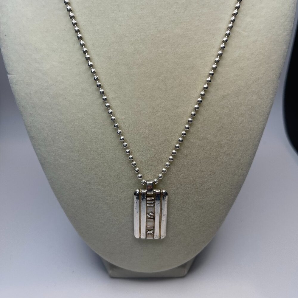 Tiffany & Co Vintage Sterling Silver Atlas on Ball Chain Necklace - Preowned